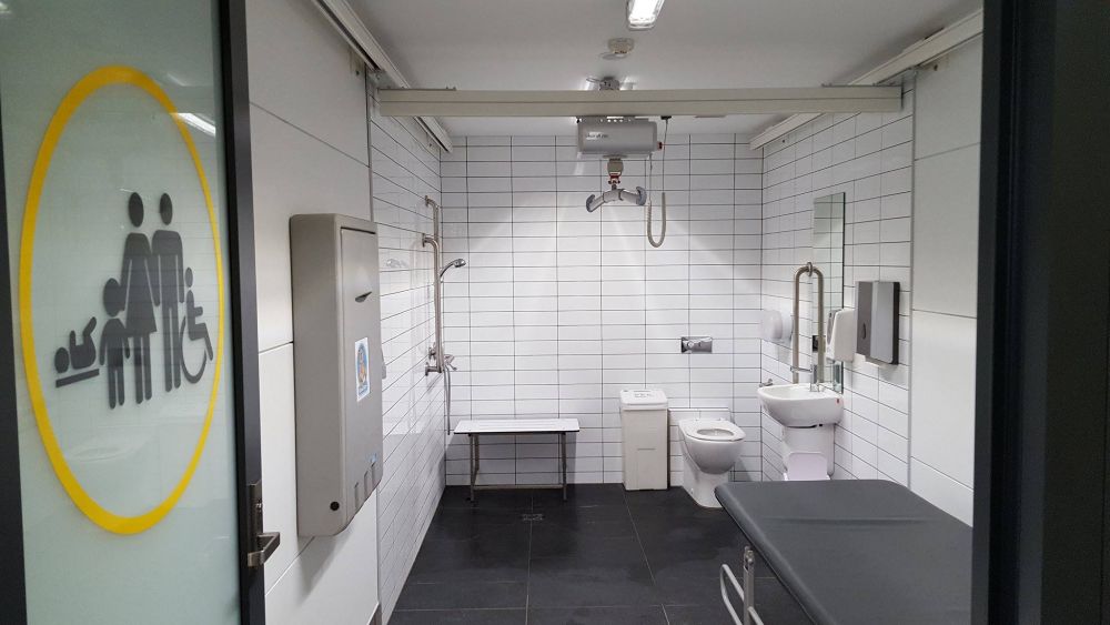 Accessibility bathroom at the Makino Aquatic Centre